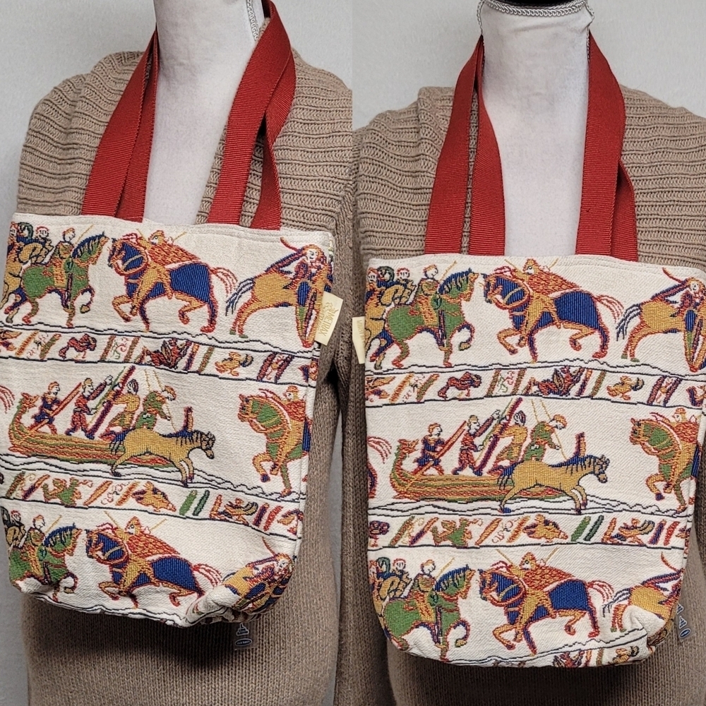 Metrax Crave Embroidered Norman Conquest Woven Tapestry Tote Bag Shopping Bag